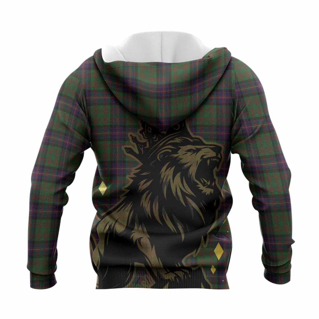 Cochrane Tartan Family Crest Knitted Hoodie Crowned Lion Roaring