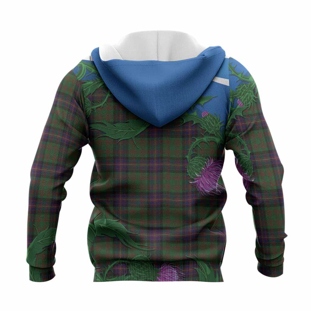 Cochrane Tartan Family Crest Knitted Hoodie Thistle in Minimalism