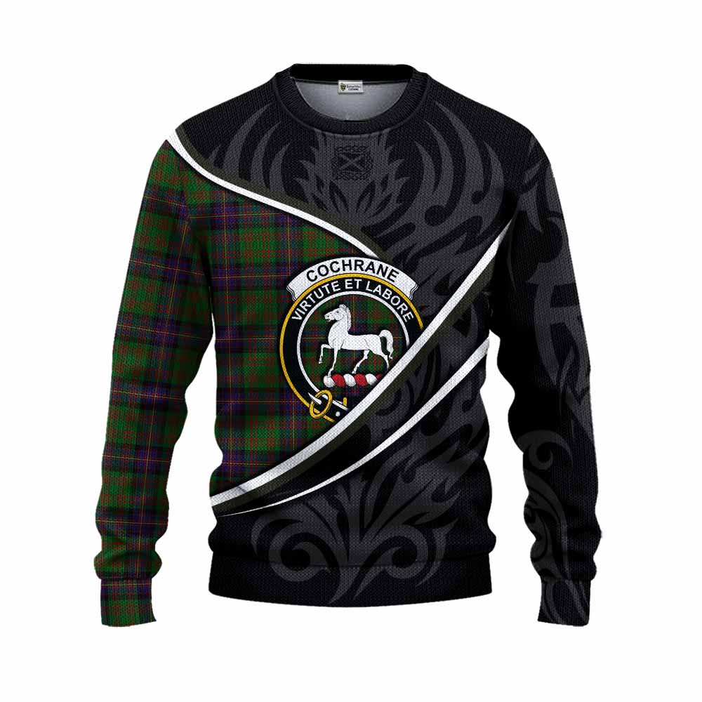Cochrane Tartan Family Crest Knitted Sweater Celtic Scottish Thistle Floral - Tartan Vibes Clothing