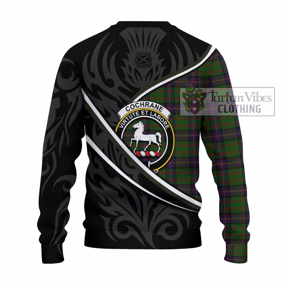 Cochrane Tartan Family Crest Knitted Sweater Celtic Scottish Thistle Floral - Tartan Vibes Clothing