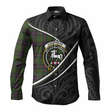 Cochrane Tartan Family Crest Long Sleeve Button Shirts Celtic Scottish Thistle Floral