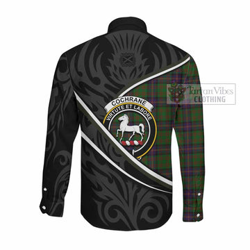 Cochrane Tartan Family Crest Long Sleeve Button Shirts Celtic Scottish Thistle Floral