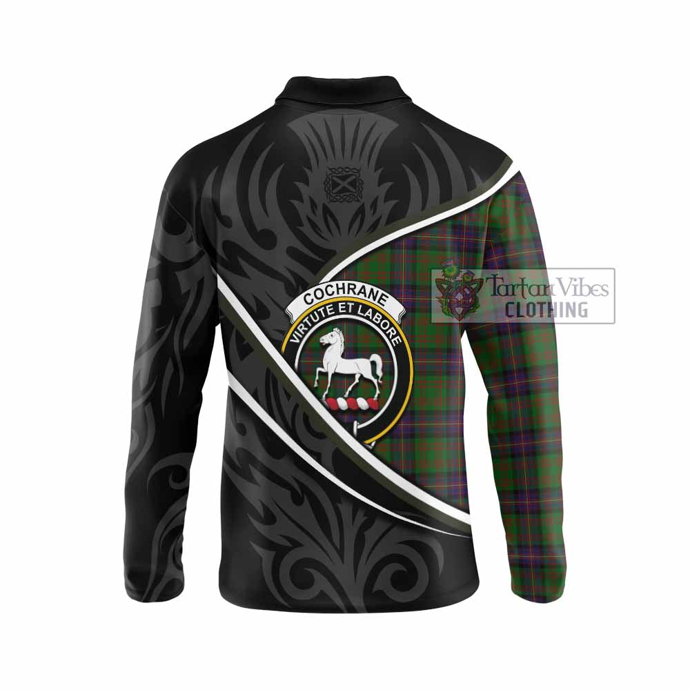Cochrane Tartan Family Crest Long Sleeve Polo Shirt Celtic Scottish Thistle Floral - Tartan Vibes Clothing