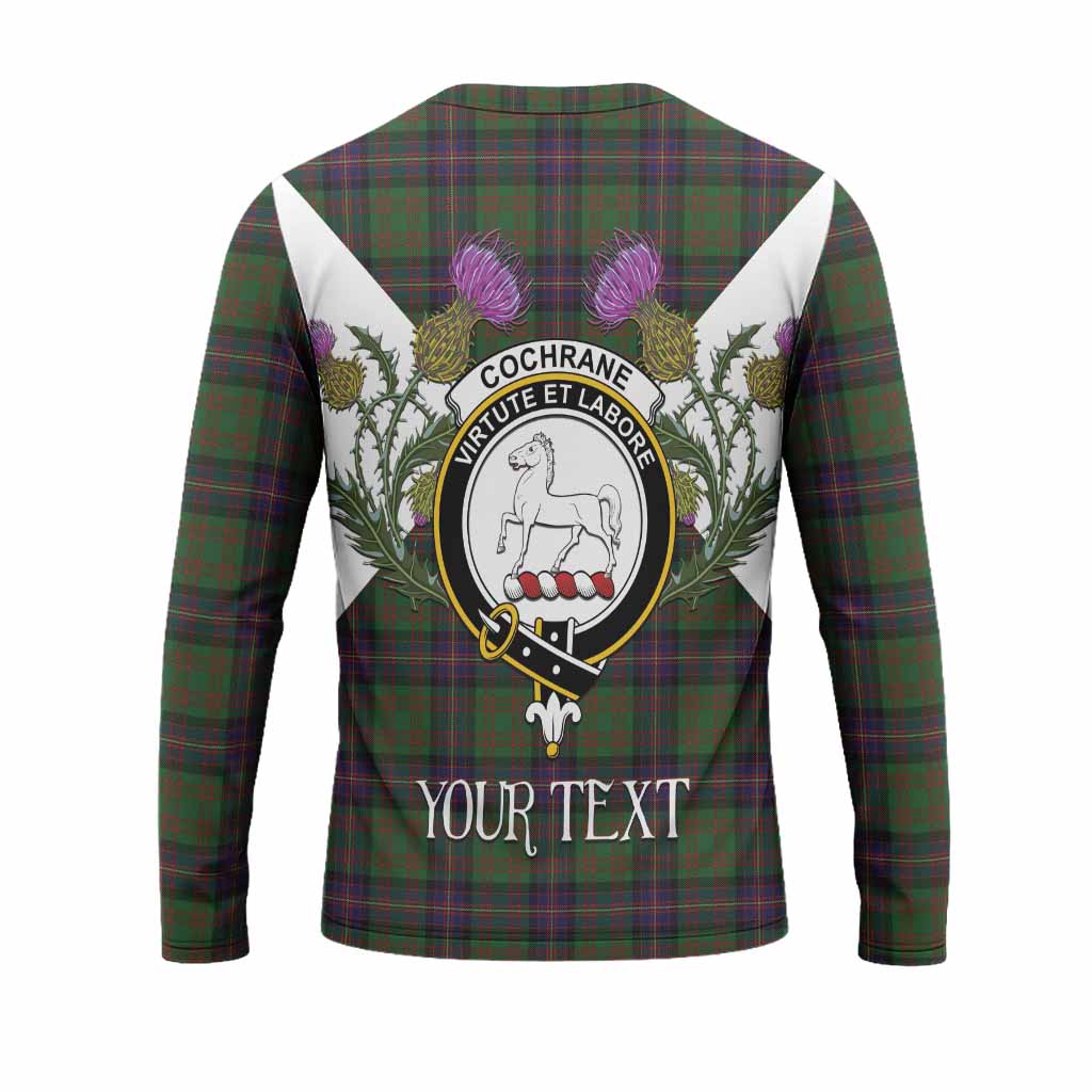 Cochrane Tartan Family Crest Long Sleeve T-Shirt Scottish Burns Night Thistle Floral