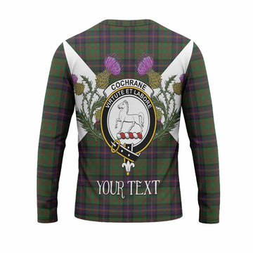Cochrane Tartan Family Crest Long Sleeve T-Shirt Scottish Burns Night Thistle Floral