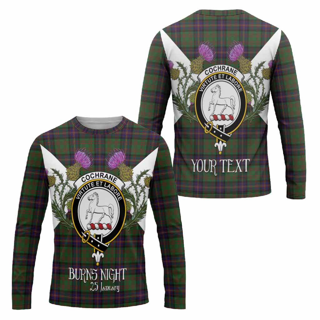 Cochrane Tartan Family Crest Long Sleeve T-Shirt Scottish Burns Night Thistle Floral