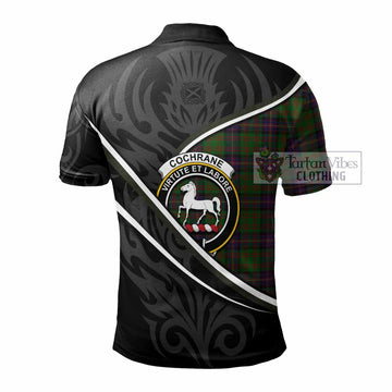Cochrane Tartan Family Crest Polo Shirt Celtic Scottish Thistle Floral