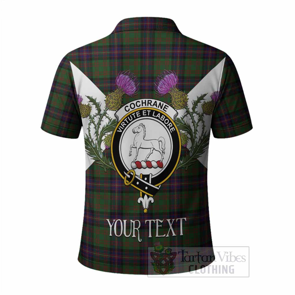 Cochrane Tartan Family Crest Polo Shirt Scottish Burns Night Thistle Floral