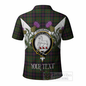 Cochrane Tartan Family Crest Polo Shirt Scottish Burns Night Thistle Floral