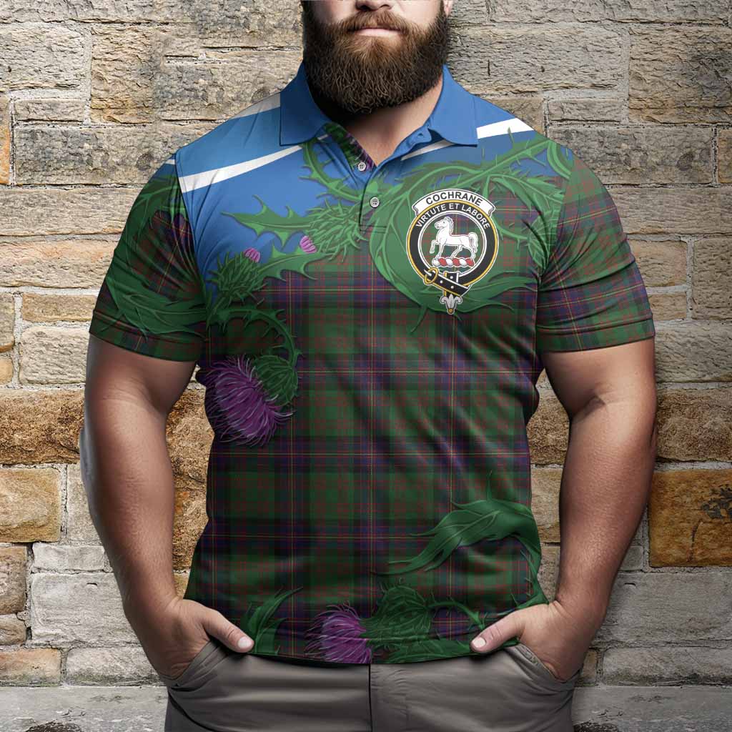 Cochrane Tartan Family Crest Polo Shirt Thistle in Minimalism