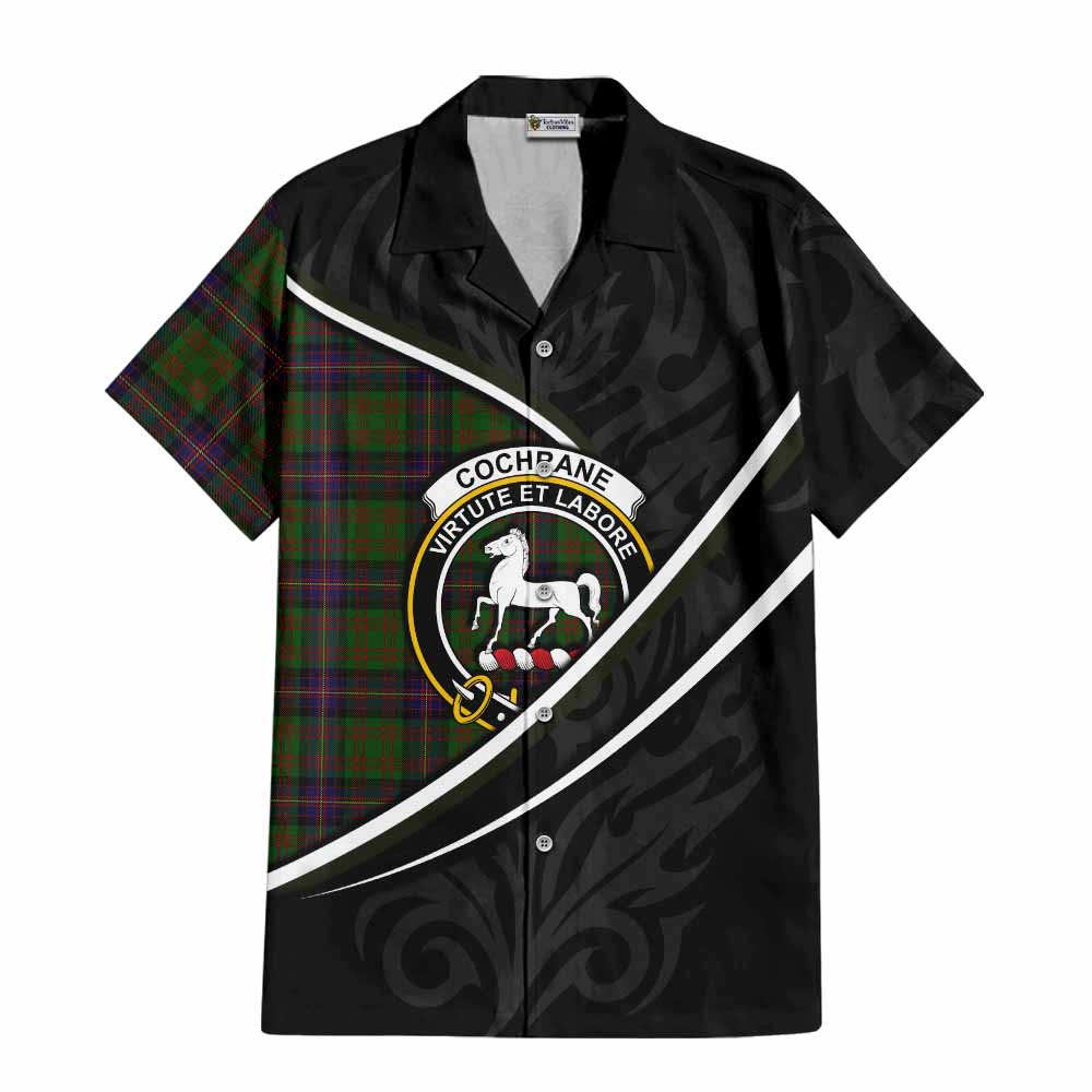 Cochrane Tartan Family Crest Short Sleeve Button Shirt Celtic Scottish Thistle Floral - Tartan Vibes Clothing