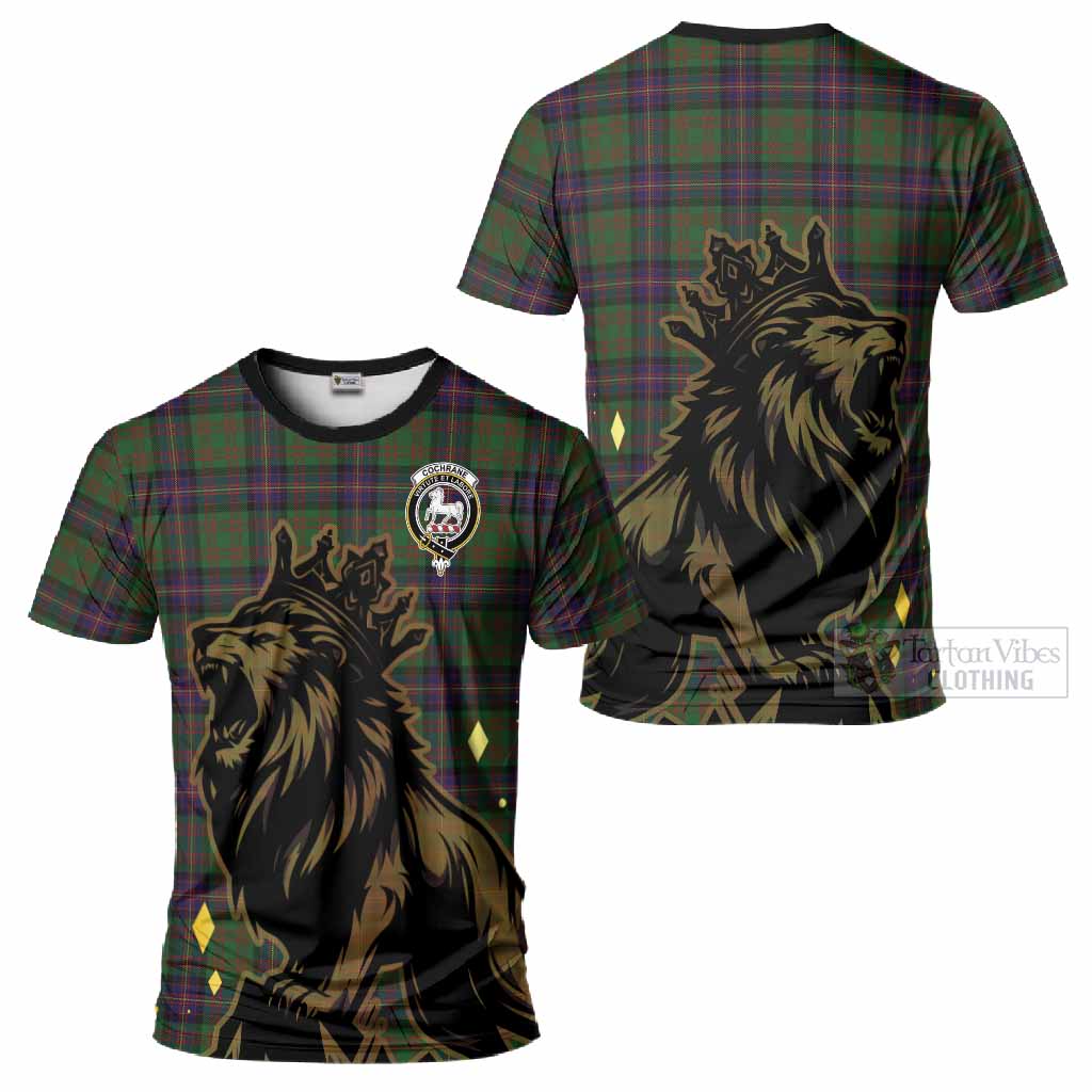 Cochrane Tartan Family Crest T-Shirt Crowned Lion Roaring