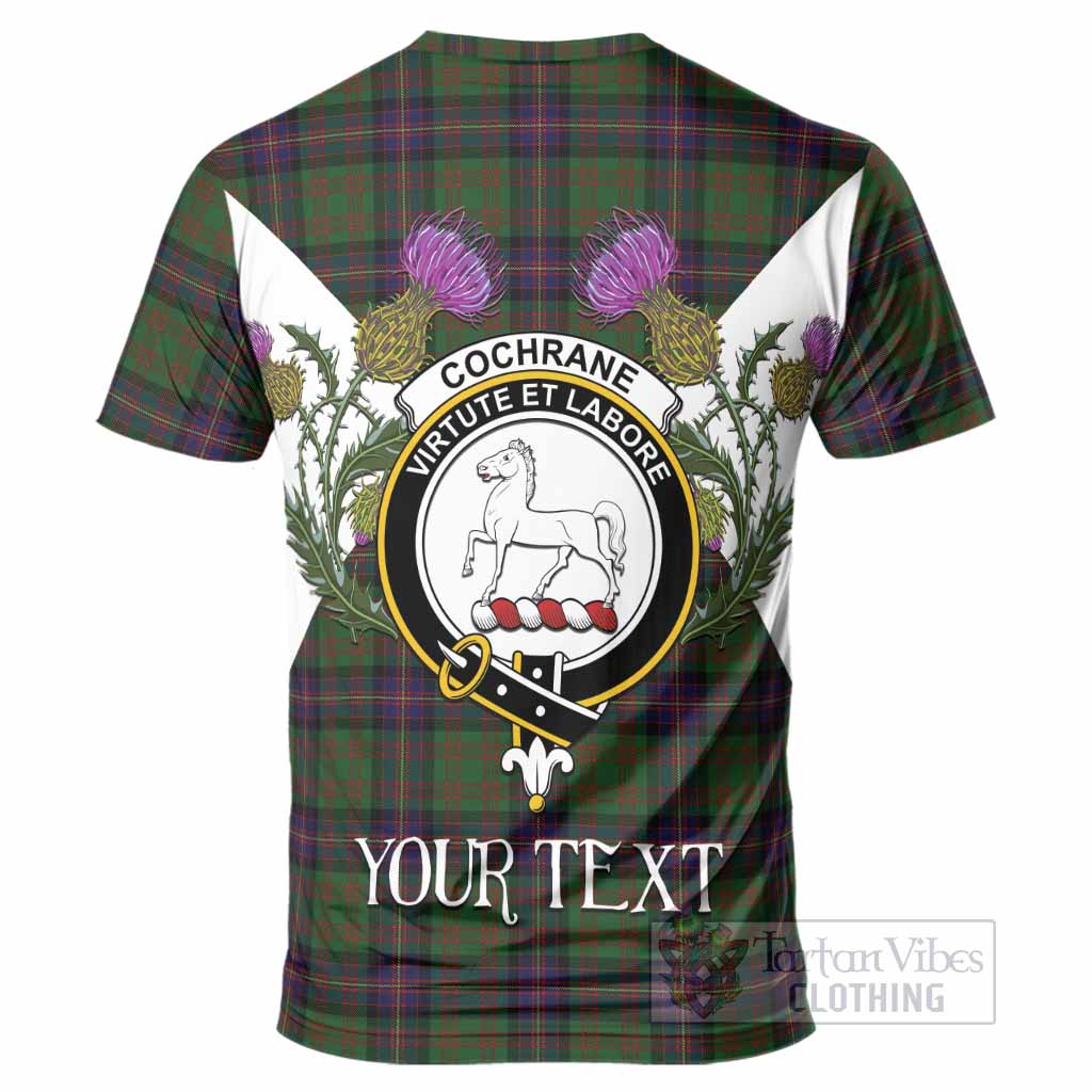 Cochrane Tartan Family Crest T-Shirt Scottish Burns Night Thistle Floral
