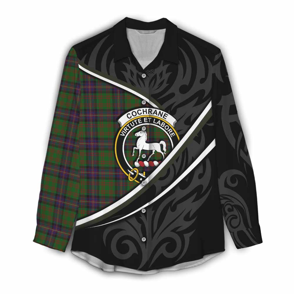 Cochrane Tartan Family Crest Women Casual Shirt Celtic Scottish Thistle Floral - Tartan Vibes Clothing