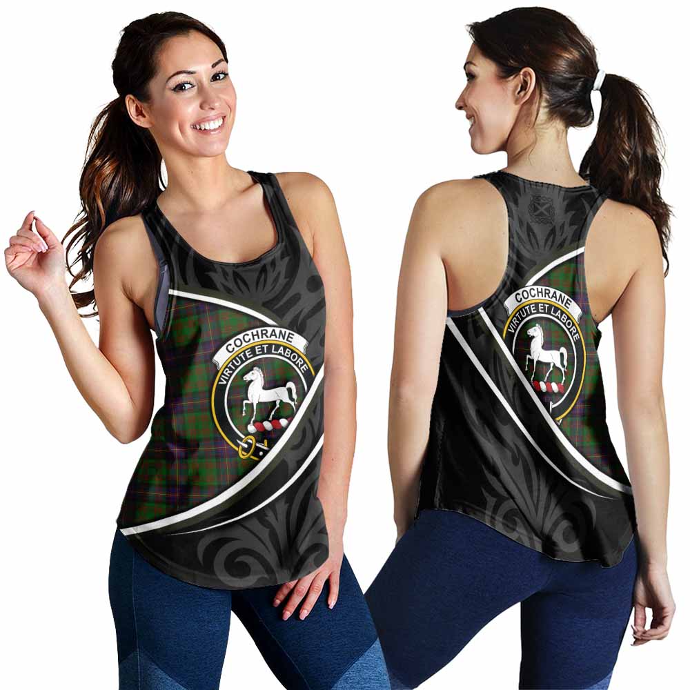 Cochrane Tartan Family Crest Women Racerback Tanks Celtic Scottish Thistle Floral - Tartan Vibes Clothing