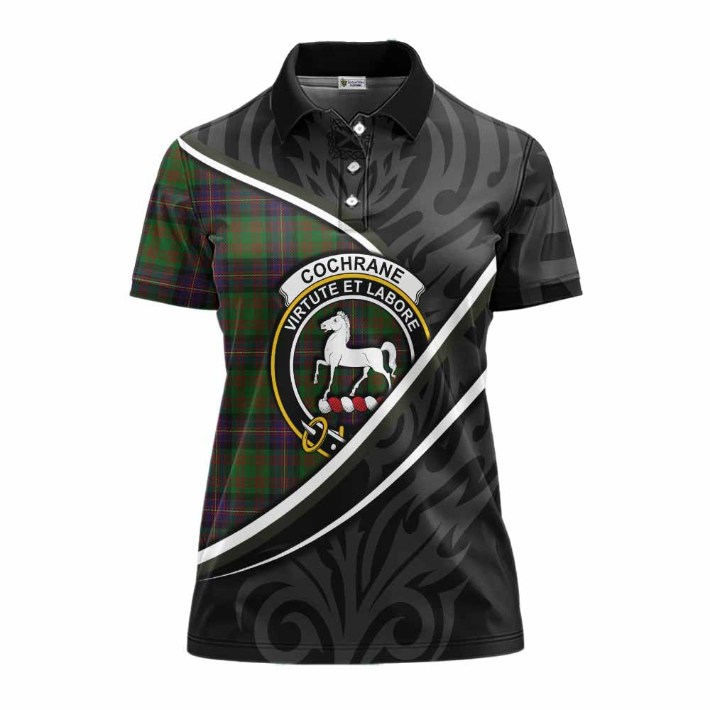 Cochrane Tartan Family Crest Women's Polo Shirt Celtic Scottish Thistle Floral - Tartan Vibes Clothing