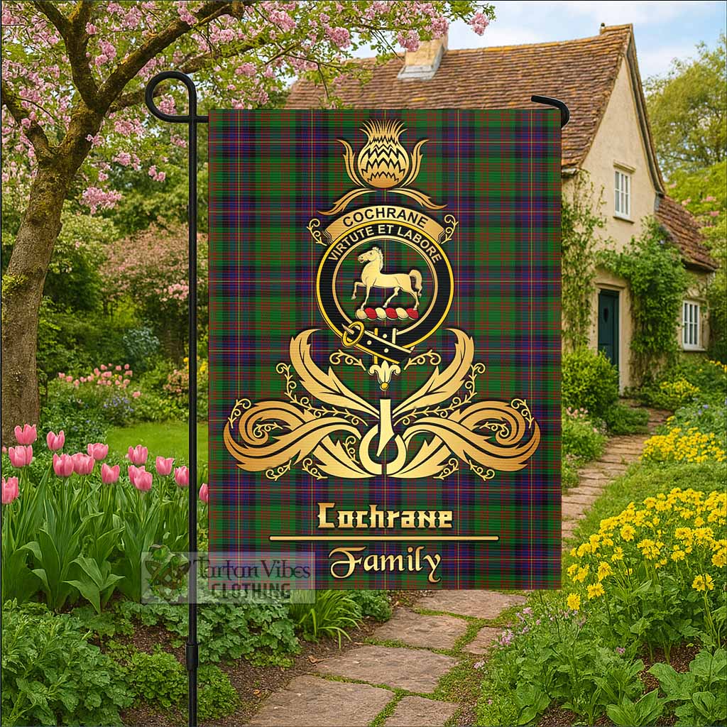 Cochrane Tartan Garden Flag with Highland Thistle Cherish Family Crest Style - Tartan Vibes Clothing