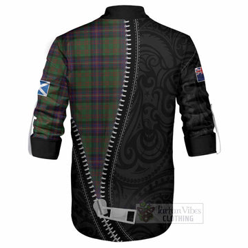 Cochrane Tartan Ghillie Shirt New Zealand Pattern Unique Zipper Stylized