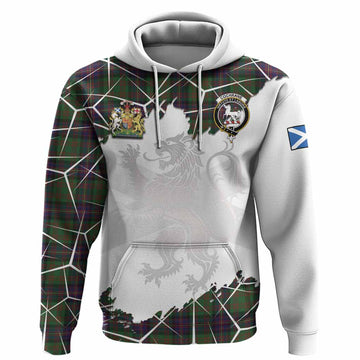 Cochrane Tartan Hoodie with Family Crest and Lion Rampant Grunge Style