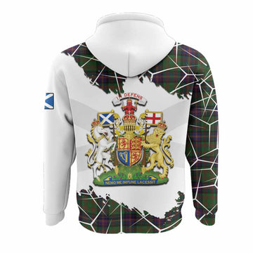 Cochrane Tartan Hoodie with Family Crest and Lion Rampant Grunge Style