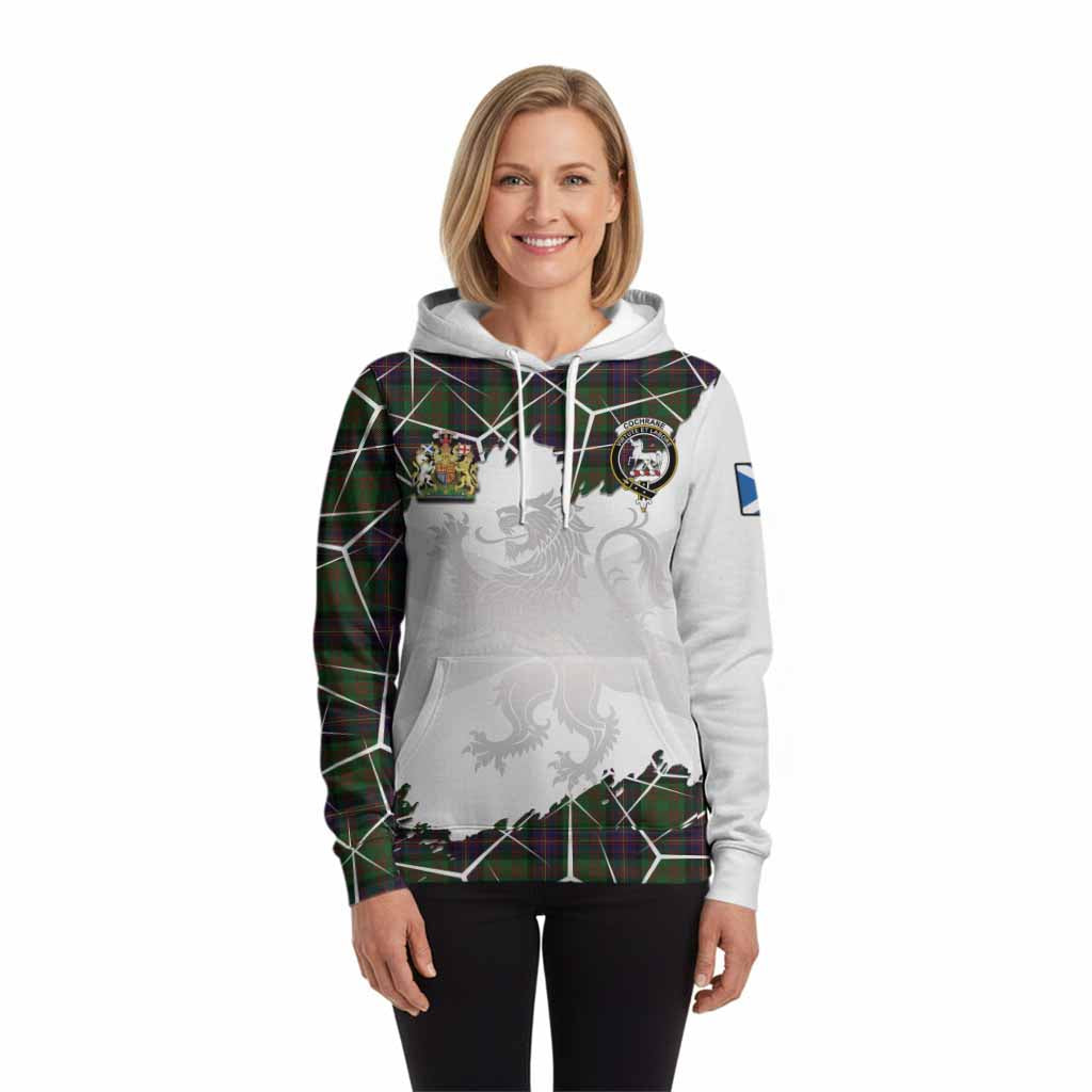 Cochrane Tartan Hoodie with Family Crest and Lion Rampant Grunge Style