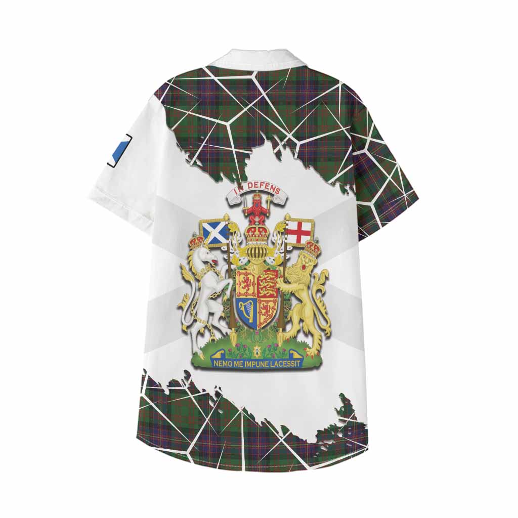 Cochrane Tartan Kid Hawaiian Shirt with Family Crest and Lion Rampant Grunge Style
