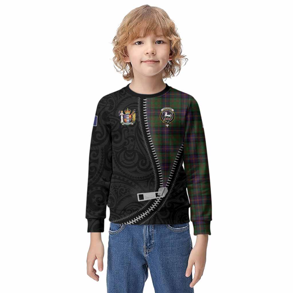Cochrane Tartan Kid Knitted Sweatshirt New Zealand Pattern Unique Zipper Stylized
