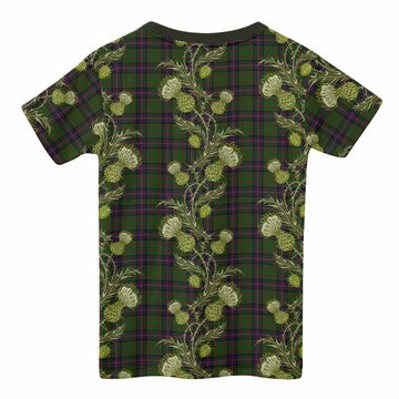 Cochrane Tartan Kid T-shirt Seamless Scottish Thistle Flowers