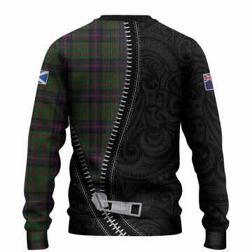 Cochrane Tartan Knitted Sweater New Zealand Pattern Unique Zipper Stylized