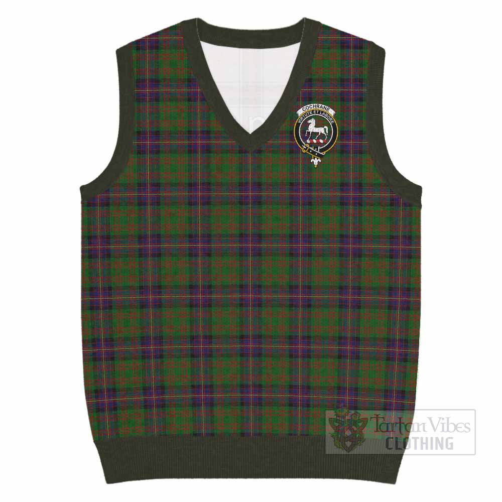 Cochrane Tartan Knitted V-Neck Vest with Family Crest - Tartan Vibes Clothing
