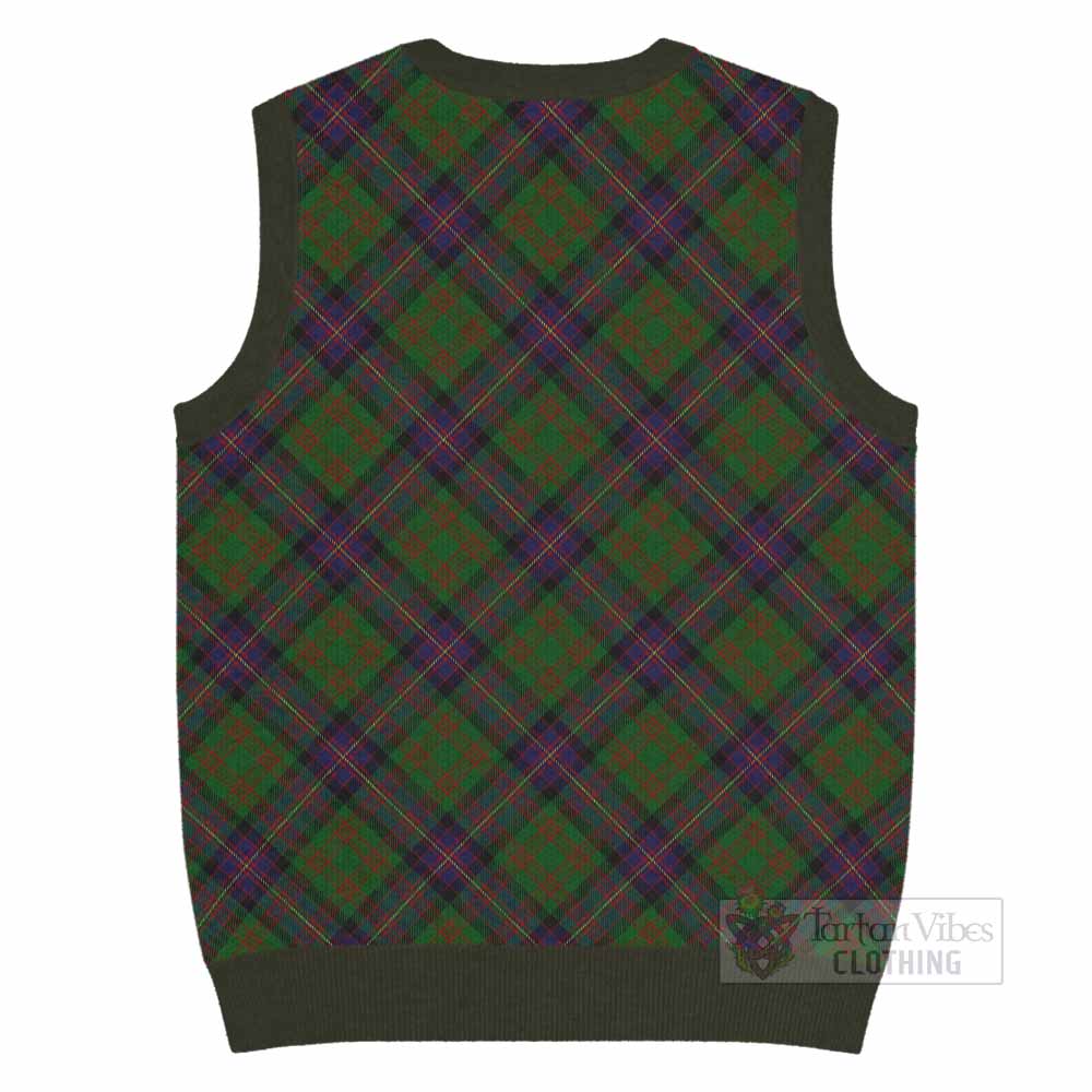Cochrane Tartan Knitted V-Neck Vest with Family Crest Cross Style