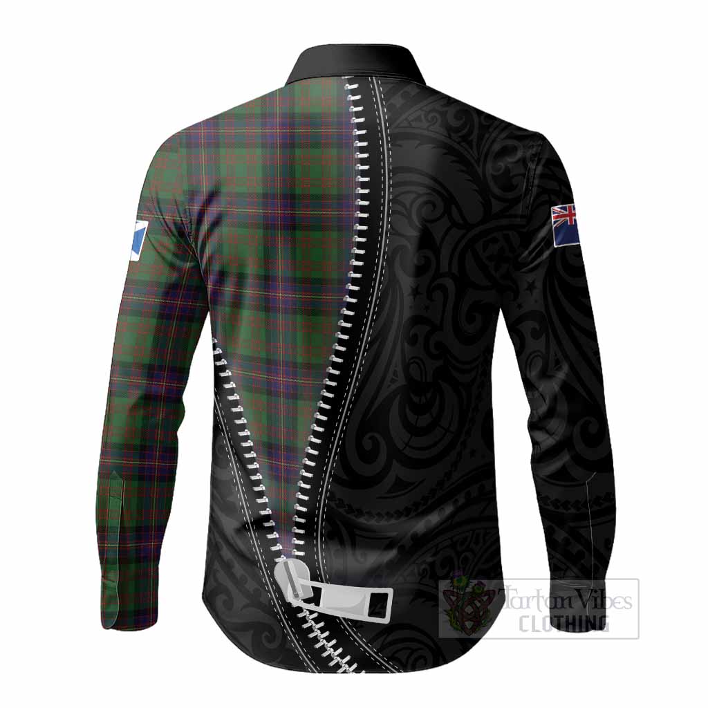 Cochrane Tartan Long Sleeve Button Shirts New Zealand Pattern Unique Zipper Stylized