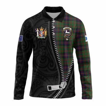 Cochrane Tartan Long Sleeve Polo Shirt New Zealand Pattern Unique Zipper Stylized