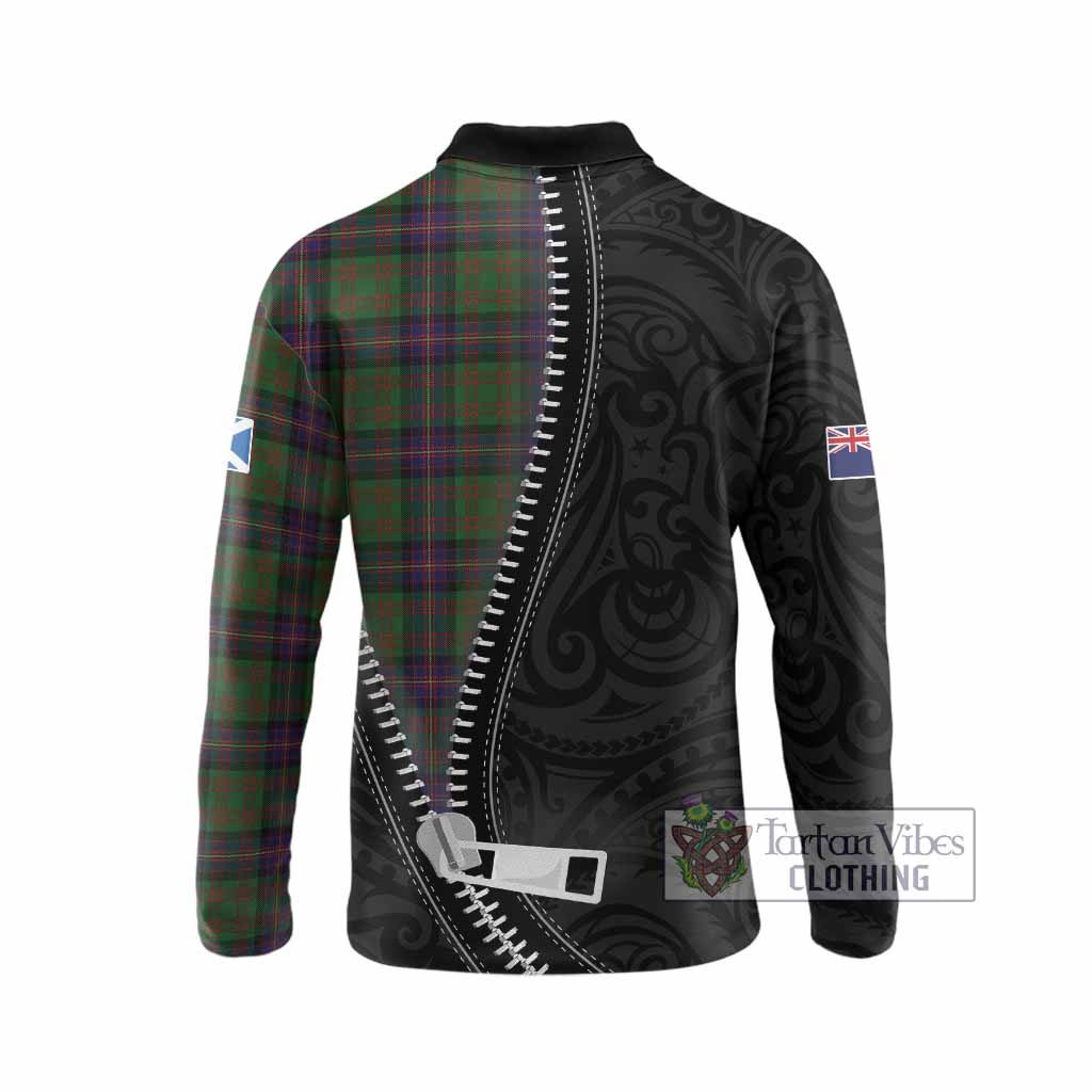 Cochrane Tartan Long Sleeve Polo Shirt New Zealand Pattern Unique Zipper Stylized