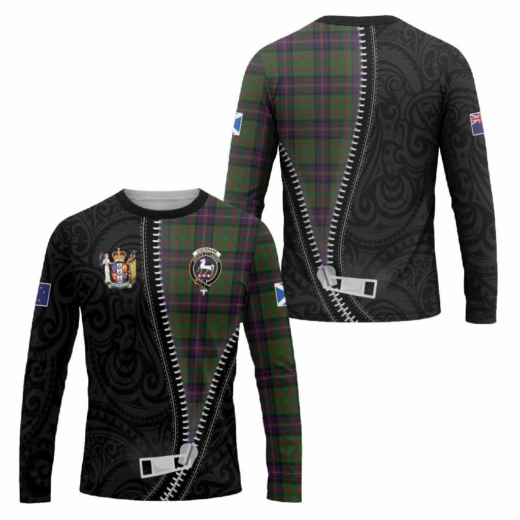 Cochrane Tartan Long Sleeve T-Shirt New Zealand Pattern Unique Zipper Stylized