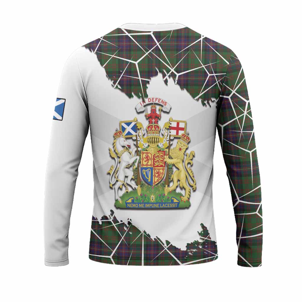 Cochrane Tartan Long Sleeve T-Shirt with Family Crest and Lion Rampant Grunge Style