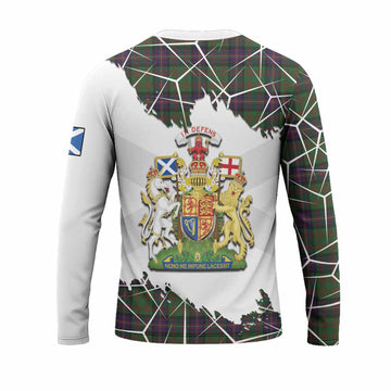Cochrane Tartan Long Sleeve T-Shirt with Family Crest and Lion Rampant Grunge Style