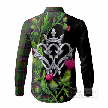 Cochrane Tartan Luckenbooth Long Sleeve Button Shirts Silver Heart Crown Thistle Floral