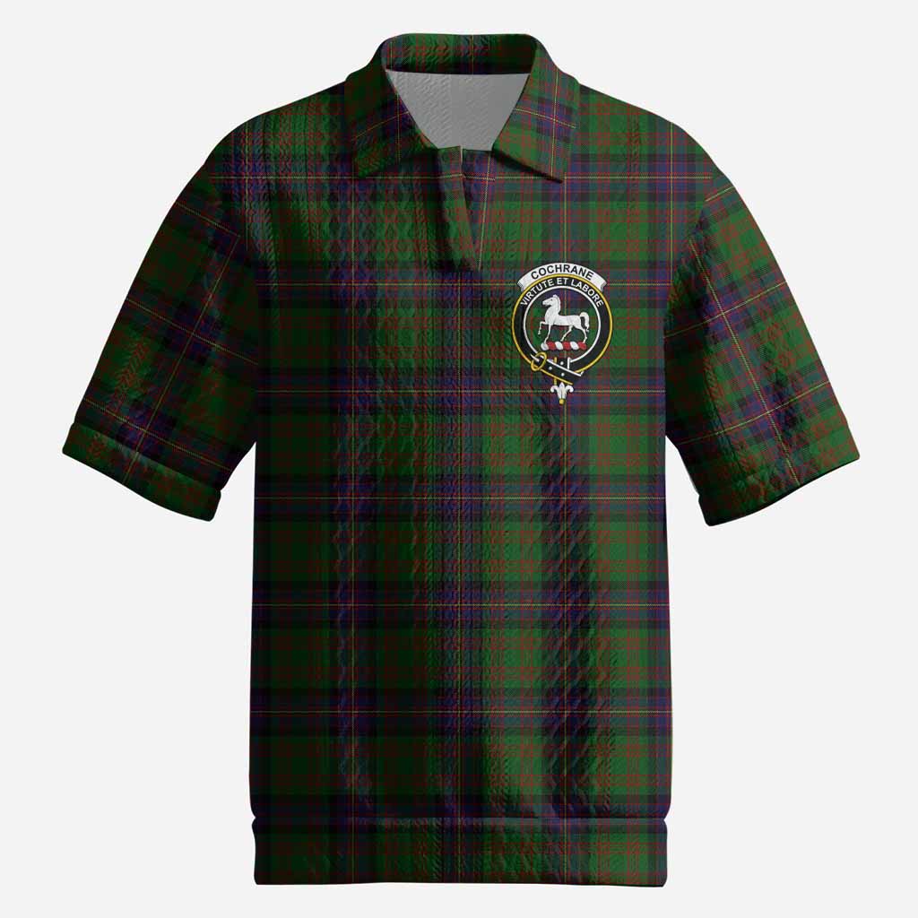 Cochrane Tartan Men’s Polo Sweater Top with Family Crest