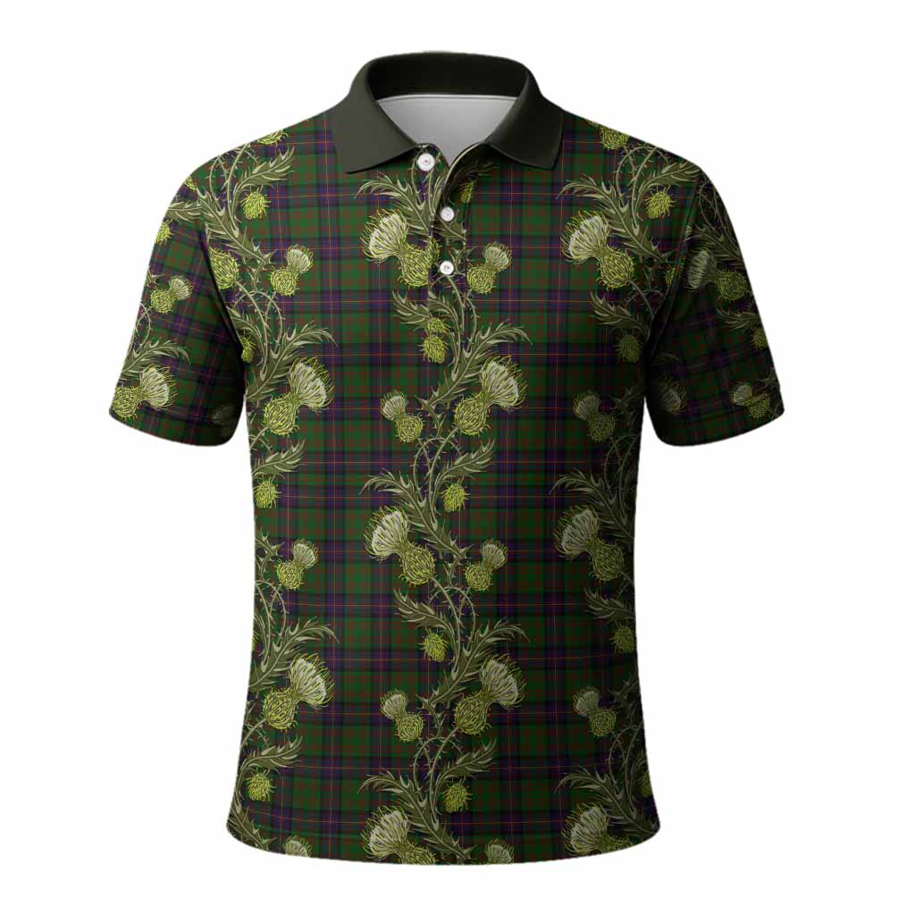 Cochrane Tartan Polo Shirt Seamless Scottish Thistle Flowers