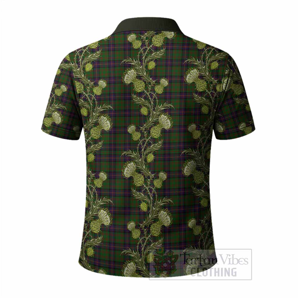 Cochrane Tartan Polo Shirt Seamless Scottish Thistle Flowers