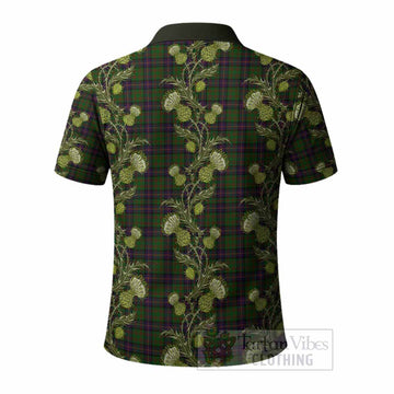 Cochrane Tartan Polo Shirt Seamless Scottish Thistle Flowers