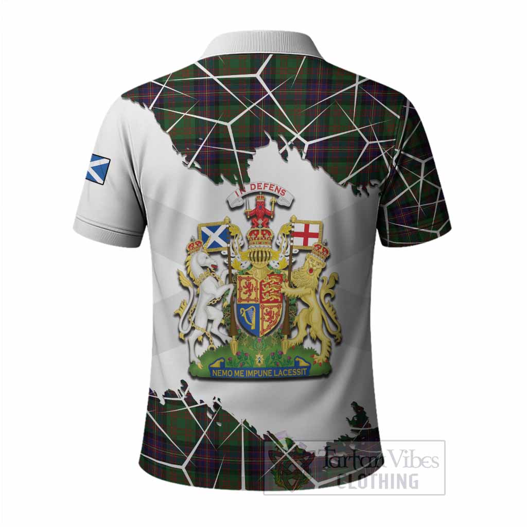 Cochrane Tartan Polo Shirt with Family Crest and Lion Rampant Grunge Style