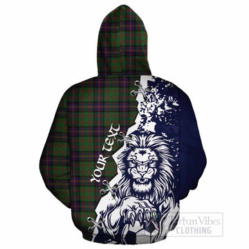 Cochrane Tartan Scottish Cotton Hoodie Angry Lion With Soccer Ball Style