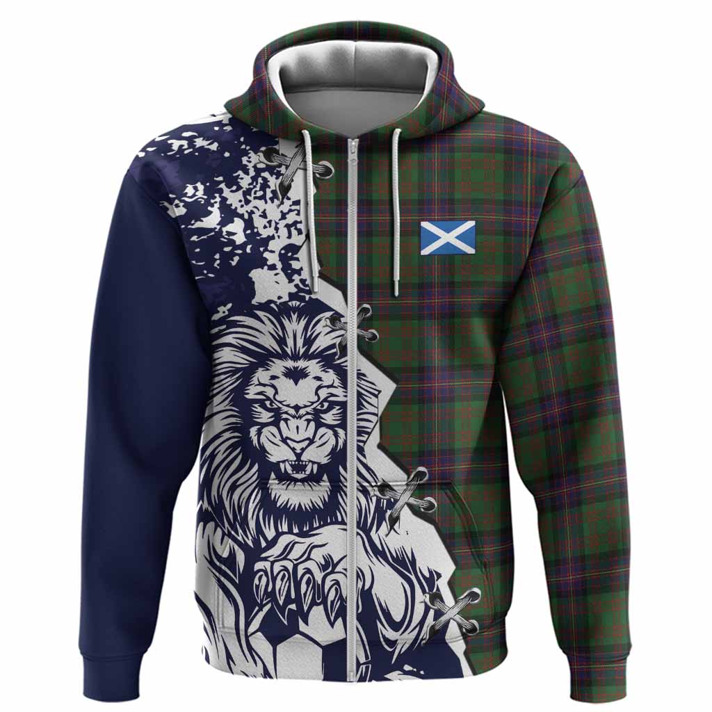 Cochrane Tartan Scottish Hoodie Angry Lion With Soccer Ball Style