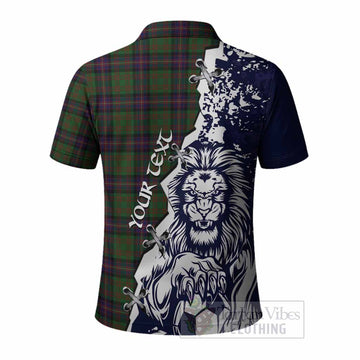Cochrane Tartan Scottish Polo Shirt Angry Lion With Soccer Ball Style