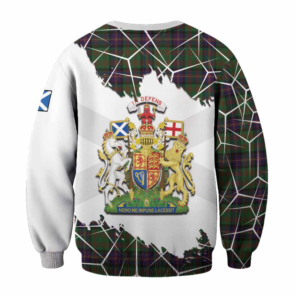 Cochrane Tartan Sweatshirt with Family Crest and Lion Rampant Grunge Style