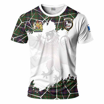 Cochrane Tartan T-Shirt with Family Crest and Lion Rampant Grunge Style