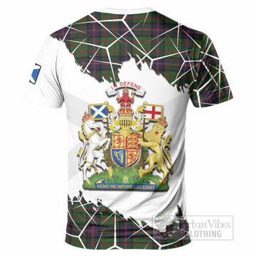 Cochrane Tartan T-Shirt with Family Crest and Lion Rampant Grunge Style