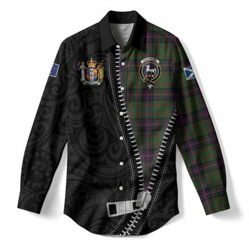 Cochrane Tartan Women Casual Shirt New Zealand Pattern Unique Zipper Stylized